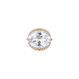 17.42ct Diamond White Topaz 18K Gold Cocktail Ring