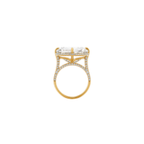 17.42ct Diamond White Topaz 18K Gold Cocktail Ring