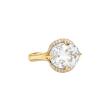 17.42ct Diamond White Topaz 18K Gold Cocktail Ring