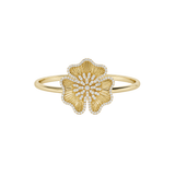 2.15ct Diamond 14K Gold Flower Bangle Bracelet
