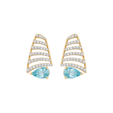 4.96ct Diamond Aquamarine 14K Gold Earrings