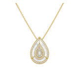 1.58ct Diamond Mother Of Pear 14K Gold Drop Pendant Necklace