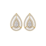 2.49ct Diamond Mother Of Pearl 14K Gold Drop Earrings