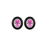 22.35ct Diamond Kunzite Black Onyx 18K Gold Halo Earrings