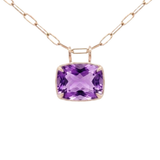 28.50ct Amethyst 18K Gold Large Statement Pendant