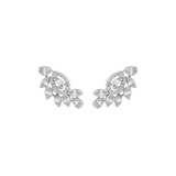 0.60ct Diamond 18K Gold Leaf Pear Illusion Earrings