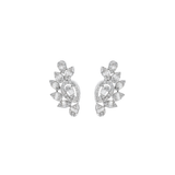 0.60ct Diamond 18K Gold Leaf Pear Illusion Earrings