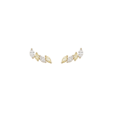 0.71ct Diamond 18K Gold Marquise Climber Earrings