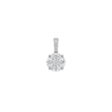 1.13ct Diamond 18K Gold Illusion Round Pendant