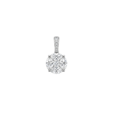 1.42ct Diamond 18K Gold Illusion Round Pendant