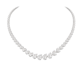 6.24ct Diamond 18K Gold Pear Graduated Tennis Necklace