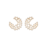 2.00ct Diamond 18K Gold Curved Earrings