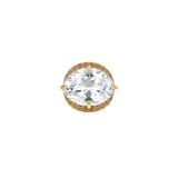 17.17ct Brown Diamond White Topaz 18K Gold Cocktail Ring
