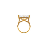17.17ct Brown Diamond White Topaz 18K Gold Cocktail Ring