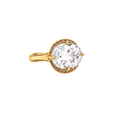 17.17ct Brown Diamond White Topaz 18K Gold Cocktail Ring