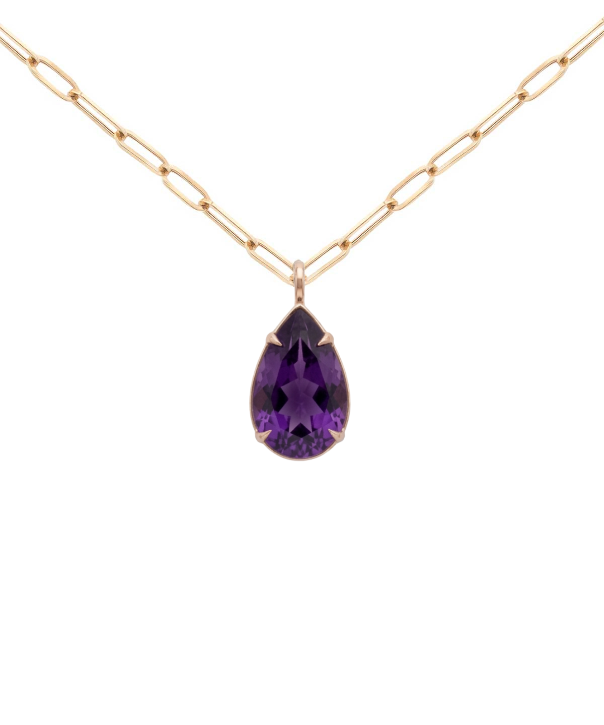 15.62ct Amethyst 18K Gold Small Statement Pendant