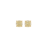 GIA 3.04ct Diamond 18K Gold Cushion Stud Earrings