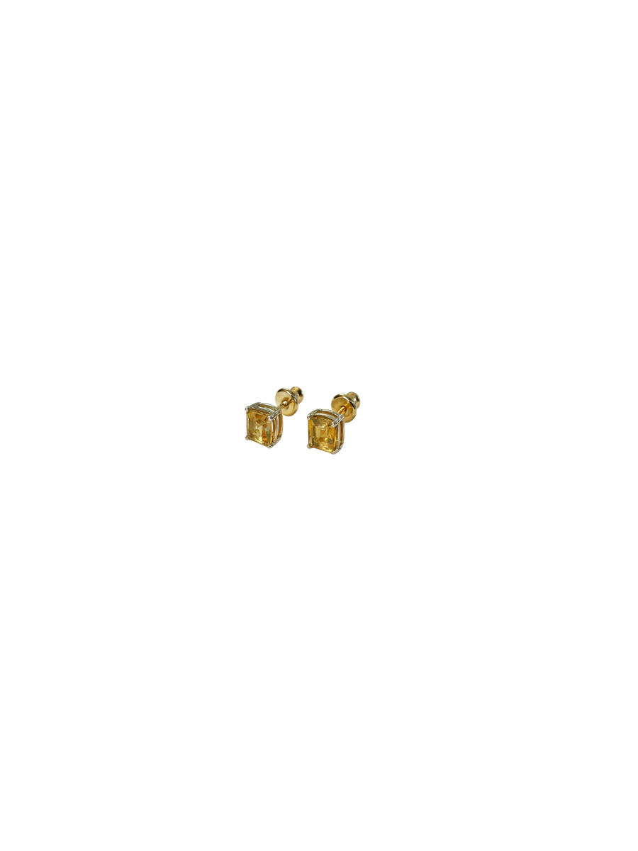 1.70ct Citrine 18K Gold Stud Earrings