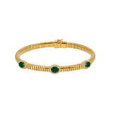 1.74ct Diamond Emerald 18K Italian Gold Bracelet
