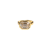 1.26ct Diamond 18K Gold Baguette Illusion Ring