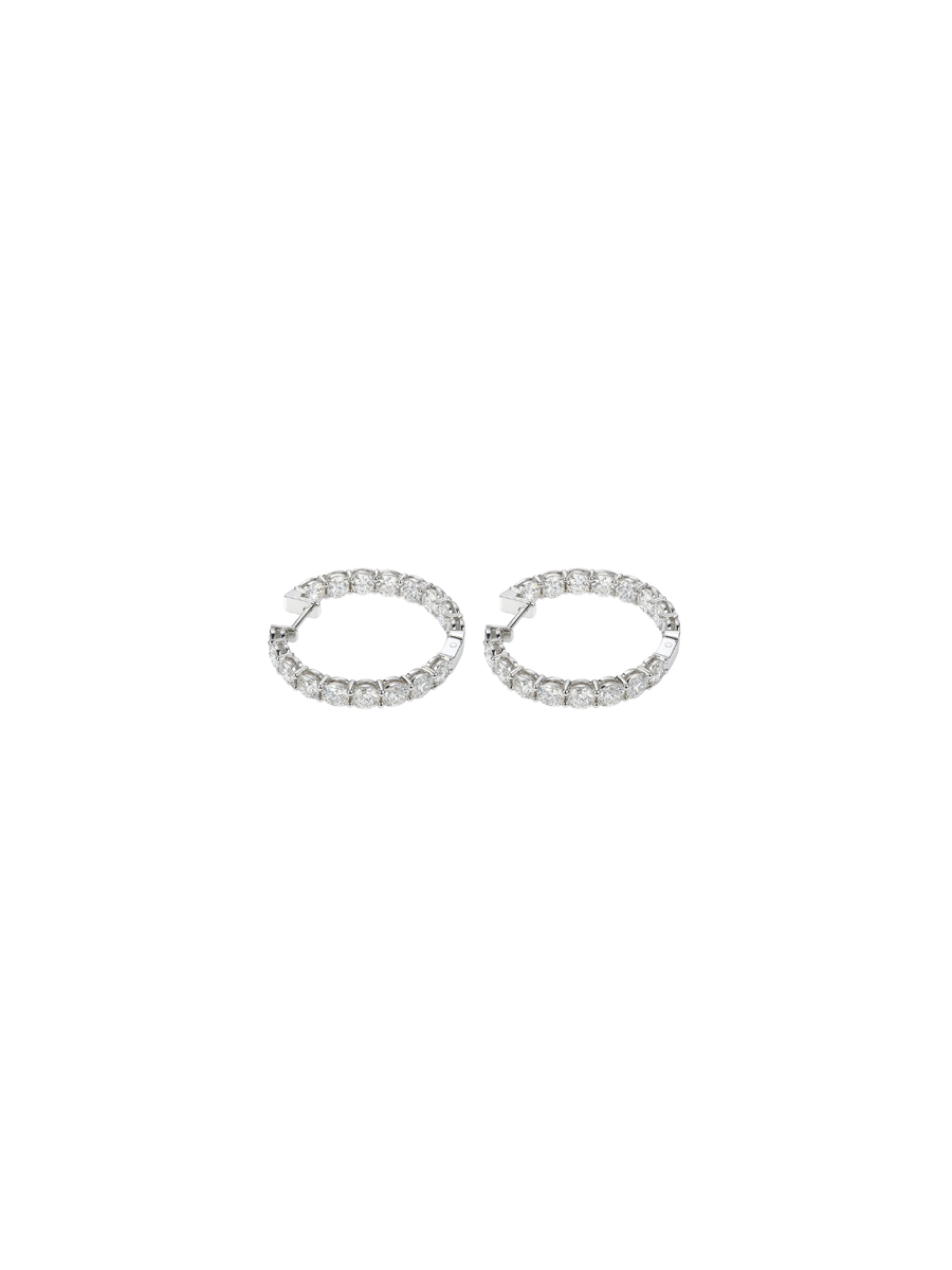 1.10ct Diamond 18K Gold Inside Out Hoop Earrings