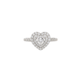 0.65ct Diamond 18K Gold Pave Heart Ring