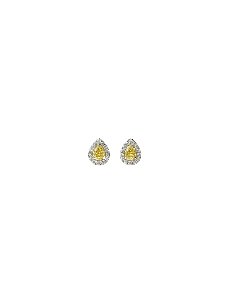 0.50ct Diamond 18K Gold Pear Illusion Earrings