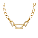 3.10ct Diamond 14K Gold Link Necklace
