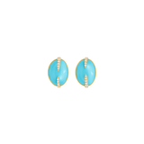 10.08ct Turquoise Diamond 18K Gold Stud Earrings
