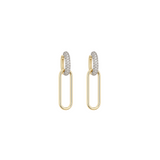 1.30ct Diamond 14K Gold Hoop Dangle Earrings