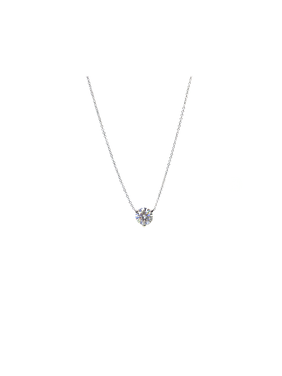 1.00ct Diamond 18K Gold Solitaire Necklace