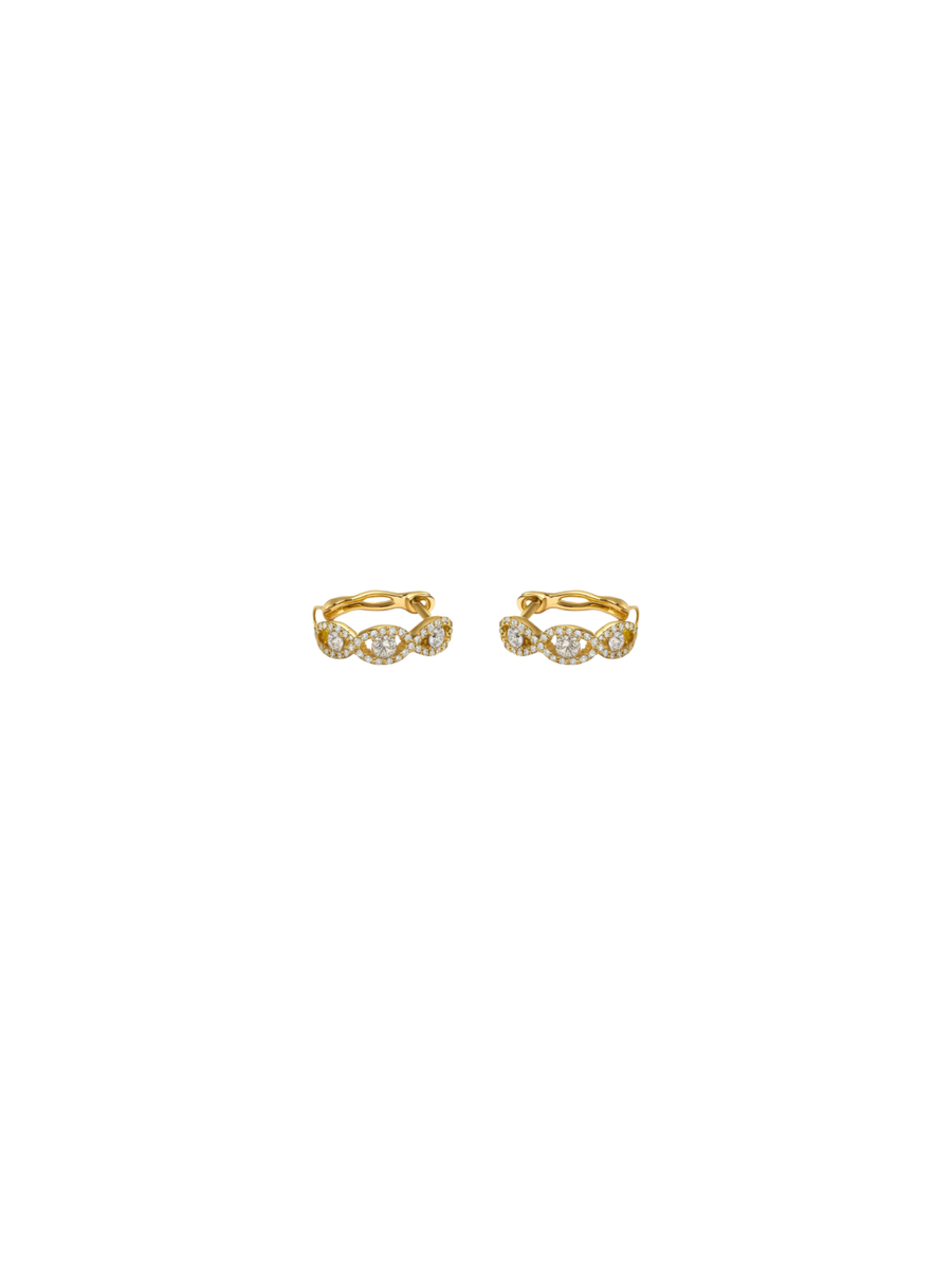 0.42ct Diamond 14K Gold Hoop Earrings