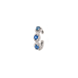 0.75ct Diamond Sapphire 18K Gold Three Stone Ear Cuff