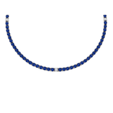 12.69ct Diamond Sapphire 14K Gold Tennis Necklace