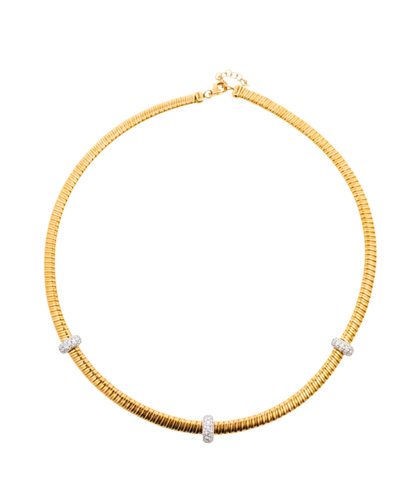 0.78ct Diamond 18K Italian Gold Multi Station Necklace