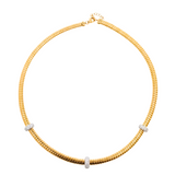 0.78ct Diamond 18K Italian Gold Multi Station Necklace
