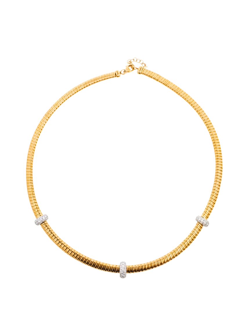 0.78ct Diamond 18K Italian Gold Multi Station Necklace
