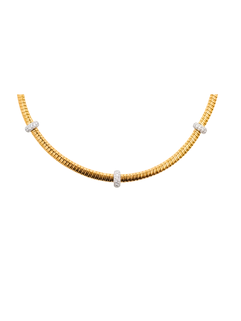 0.78ct Diamond 18K Italian Gold Multi Station Necklace