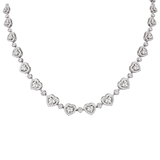 4.28ct Diamond 18K Gold Heart Tennis Necklace