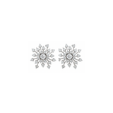 0.76ct Diamond 18K Gold Starburst Stud Earrings