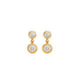 0.99ct Diamond 14K Gold Bezel Drop Earrings