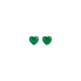 1.20ct Emerald 18K Gold Heart Stud Earrings