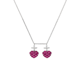 1.00ct Diamond Ruby 18K Gold Sacred Hearts Necklace