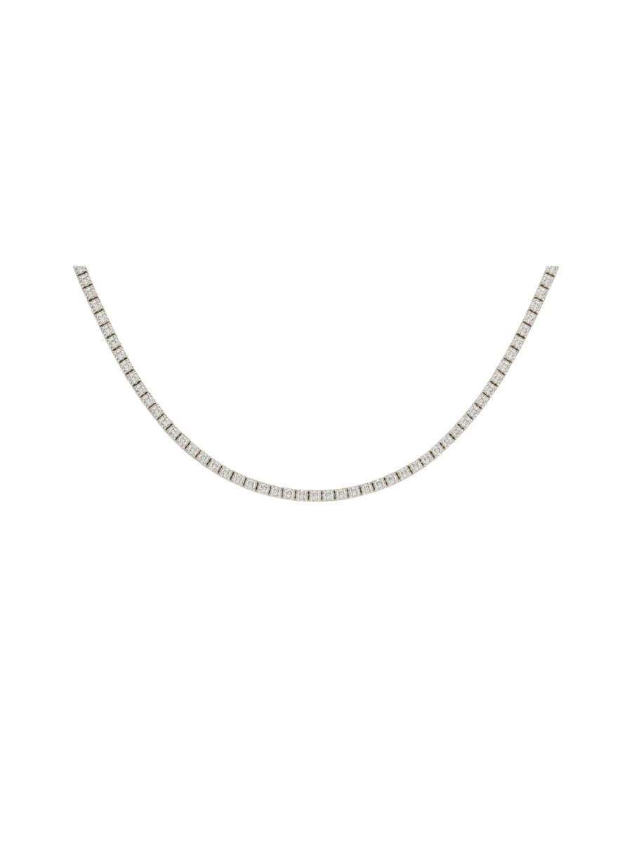 12.50ct Diamond 14K Gold Tennis Necklace