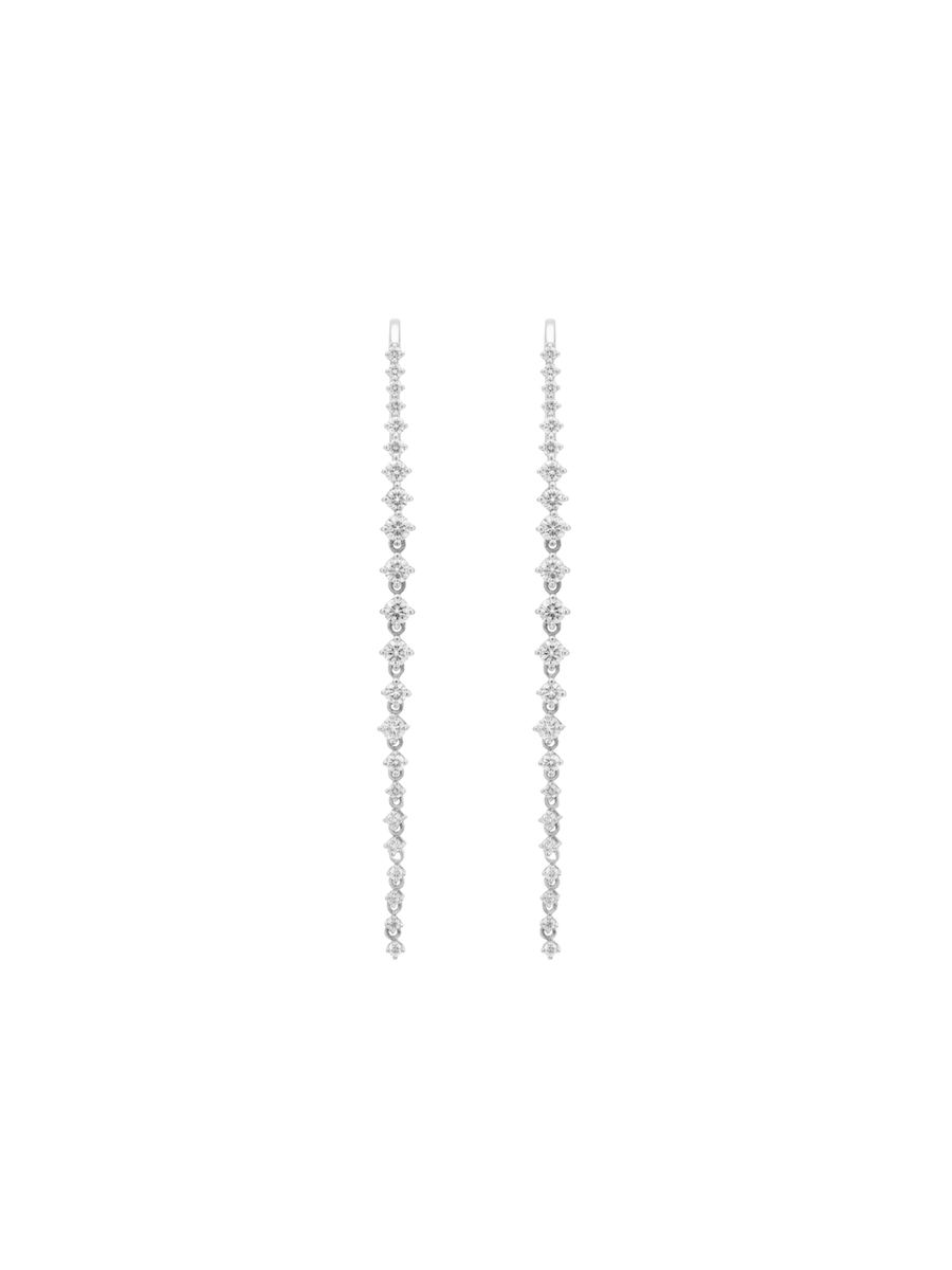 1.37ct Diamond 18K Gold Cascade Climber Earrings