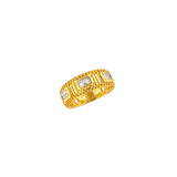 0.49ct Diamond 14K Gold Stationed Fluted Ring