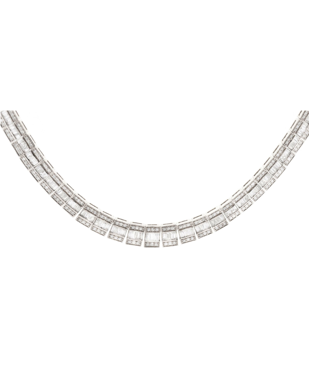 11.75ct Diamond 14K Gold Invisible Set Tennis Necklace