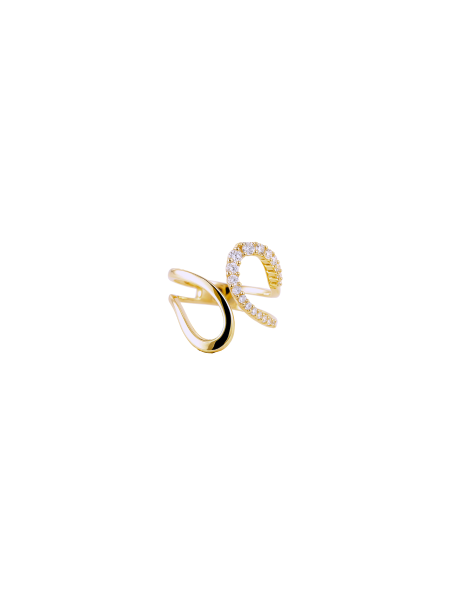 0.48ct Diamond 14K Gold Grooved Ring