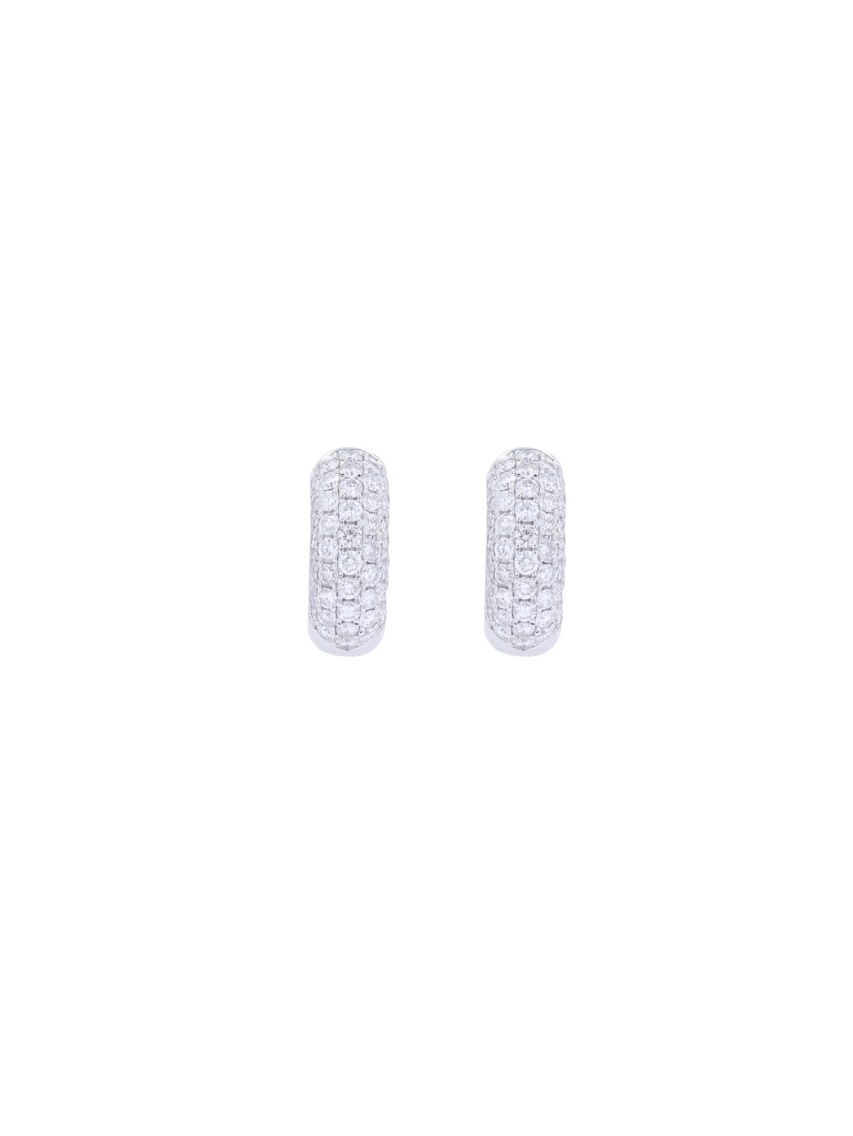 2.0ct Diamond 18K Gold Chunky Pave Huggie Hoop Earrings