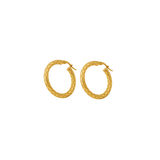 14K Gold Patterned Hoop Earrings